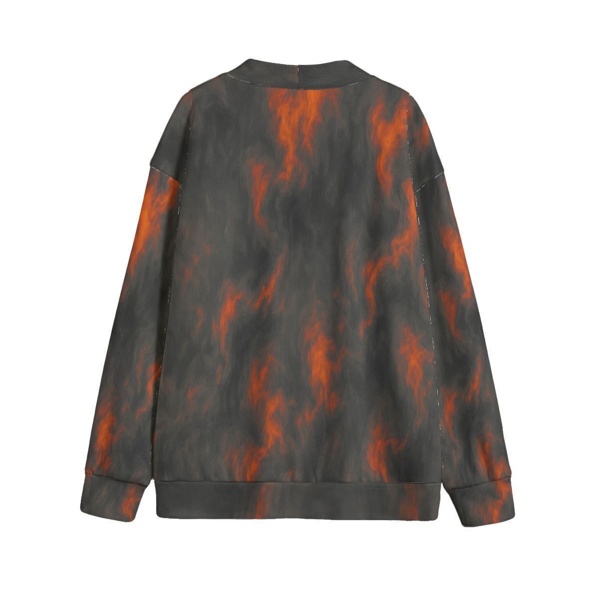 Unisex V-neck Knitted Fleece Cardigan With Button Closure