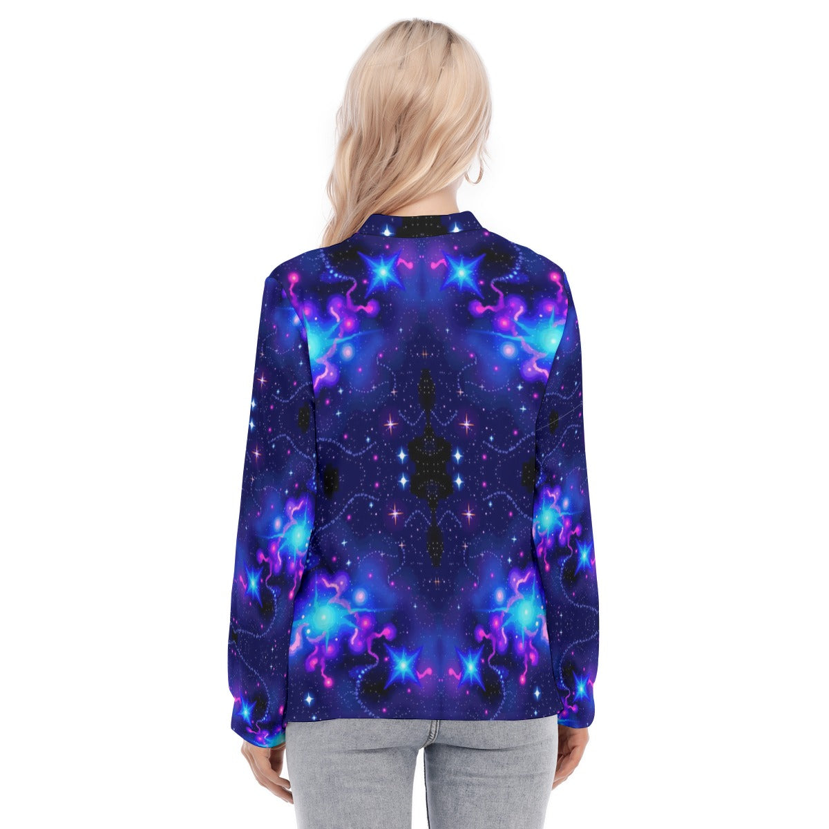 Women's Long Sleeve Blouse With Button Closure
