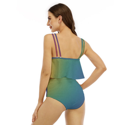 Women's Ruffled Vest Bikini Swimsuit