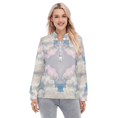 Women's Long Sleeve Blouse With Button Closure