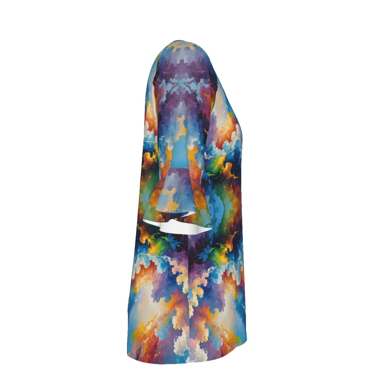 V-neck Women's T-shirt With Bell Sleeve