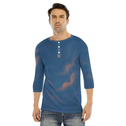 Men's Bracelet Sleeve T-shirt With Button Closure - view 1