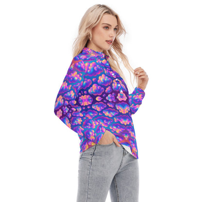 Women's Long Sleeve Blouse With Button Closure