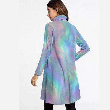 Women's High Neck Dress With Long Sleeve