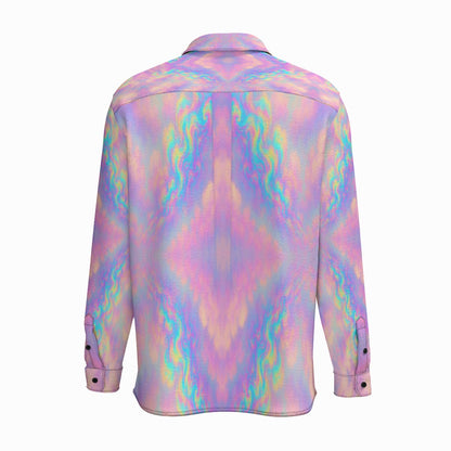 Men's Business Lapel Long Sleeve Shirt With Pocket|110GSM Imitation Flax