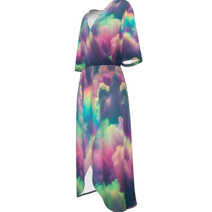 Women's Short Sleeve V-neck Dress