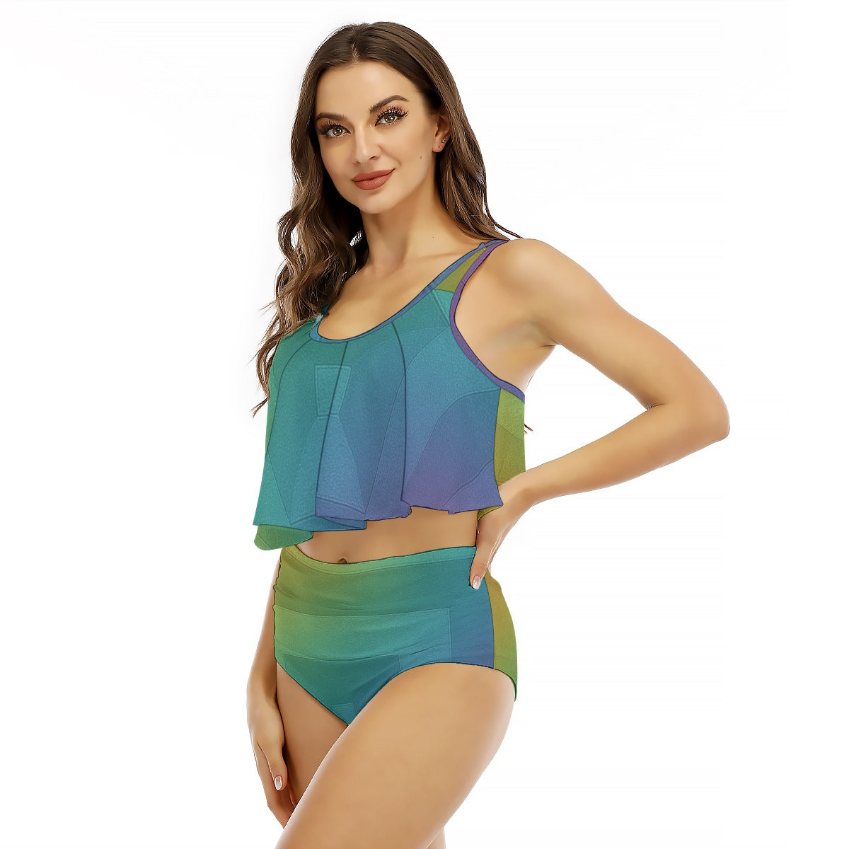 Women's Ruffled Vest Bikini Swimsuit