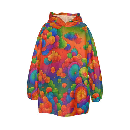 Unisex Kid's Sherpa Fleece Hoodie Blanket