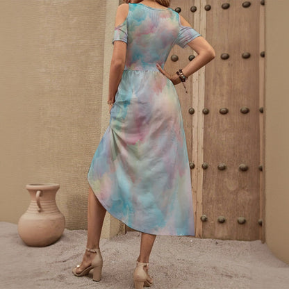 Women's V-neck Off-shoulder Dress