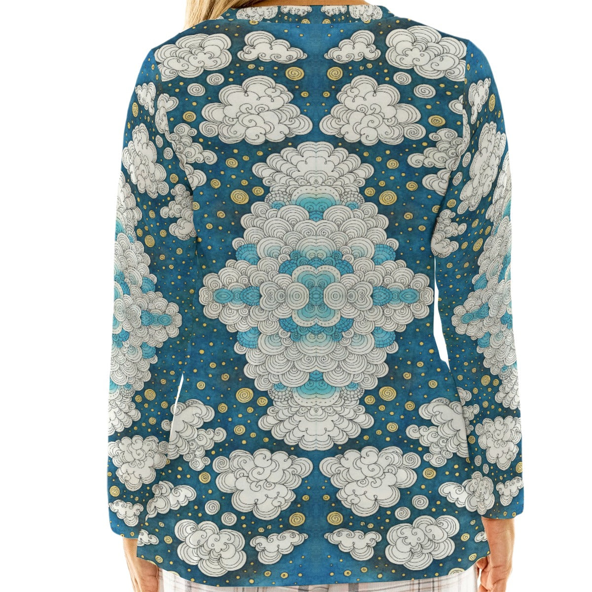 Women's Loose V-Neck T-Shirt With Long Sleeve