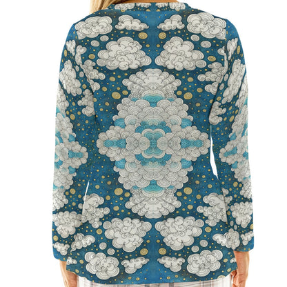 Women's Loose V-Neck T-Shirt With Long Sleeve