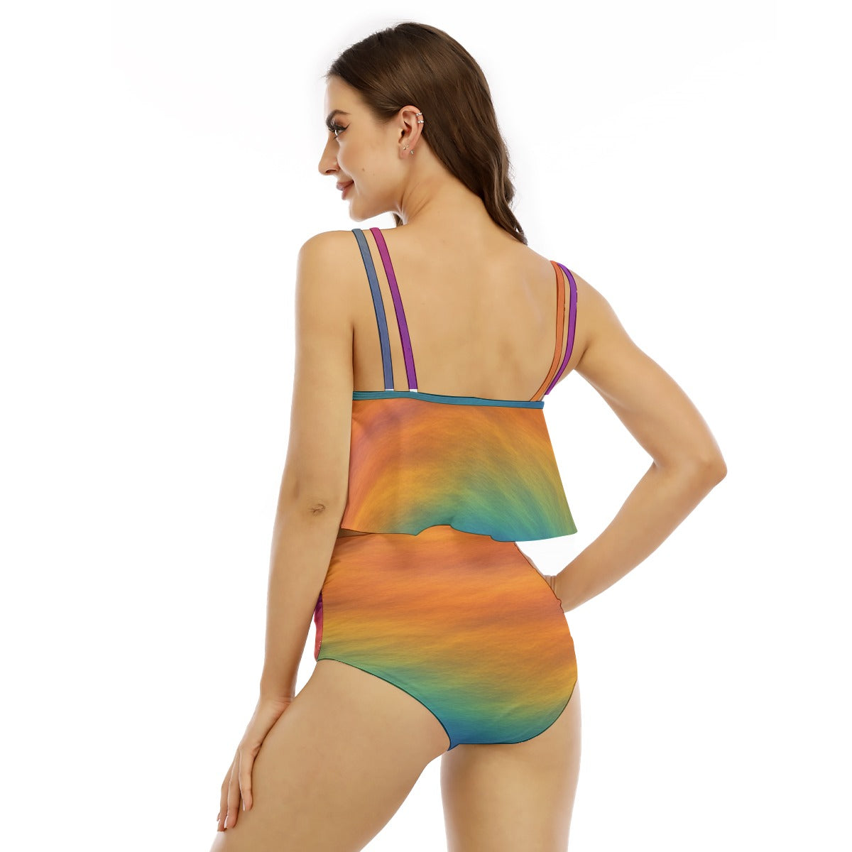 Women's Ruffled Vest Bikini Swimsuit