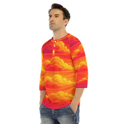 Men's Bracelet Sleeve T-shirt With Button Closure - view 3
