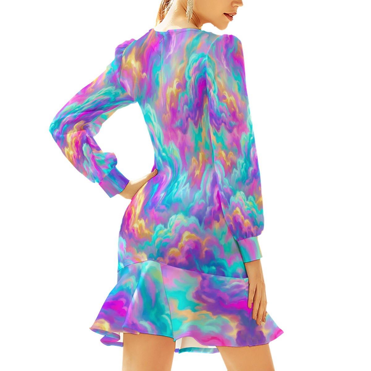 Women's Ruffle Hem Skinny Dress