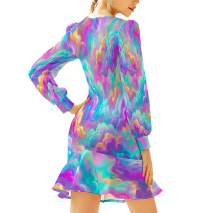 Women's Ruffle Hem Skinny Dress