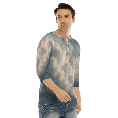 Men's Bracelet Sleeve T-shirt With Button Closure - view 2
