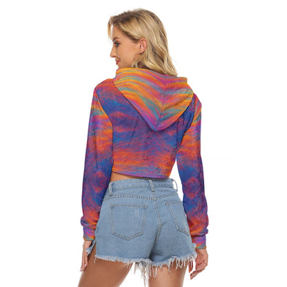 Women's Crop Top Hoodie|Velvet