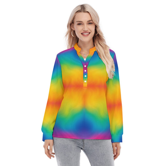 Women's Long Sleeve Blouse With Button Closure