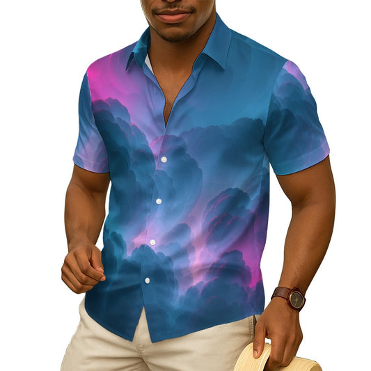 Men's Imitation Silk Short-Sleeved Shirt