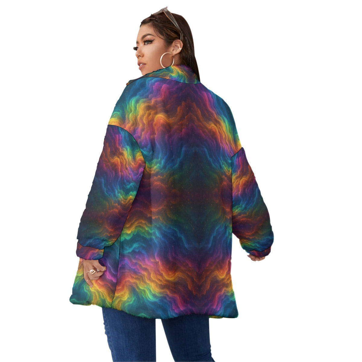 Unisex Borg Fleece Stand-up Collar Coat With Zipper Closure(Plus Size)
