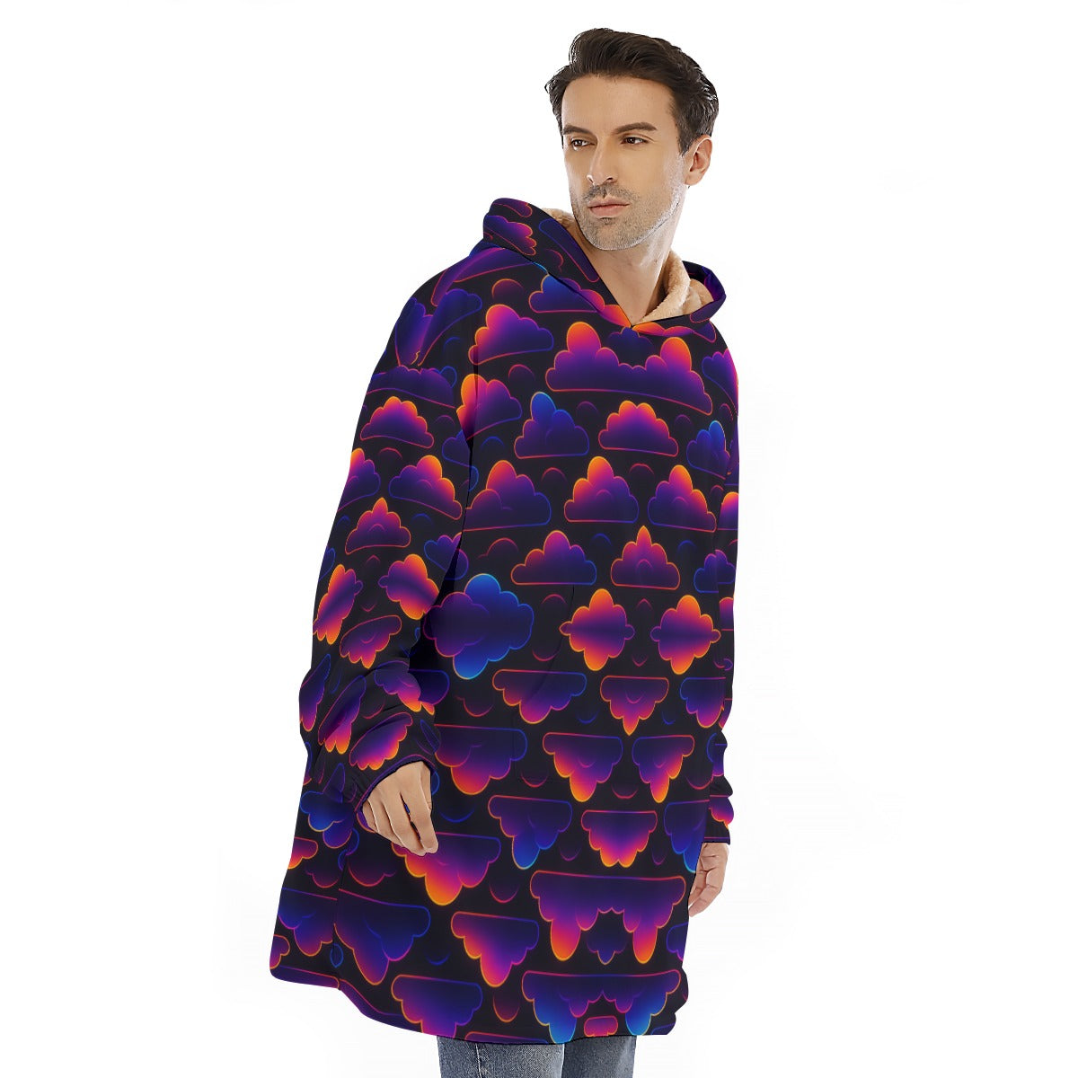 Unisex Sherpa Fleece Hoodie Blanket