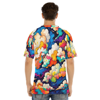 Men's Raglan Sleeve T-shirt With Button Closure