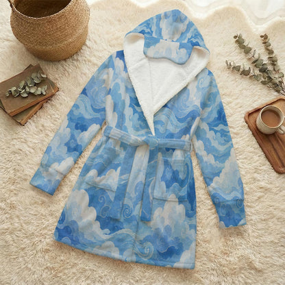 Unisex Flannel Hooded Robe With Eye Mask by O’Nimbus