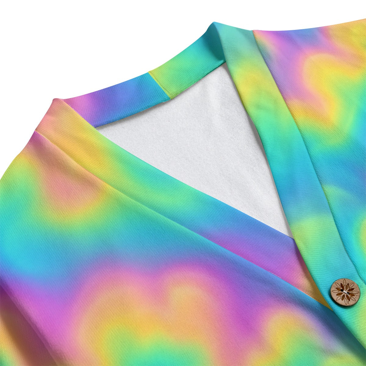 Unisex V-neck Knitted Fleece Cardigan With Button Closure