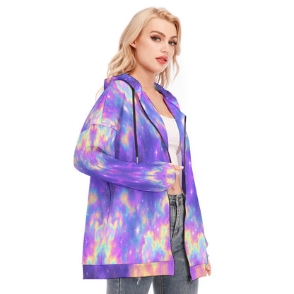 Women's Long Hoodie With Zipper Closure