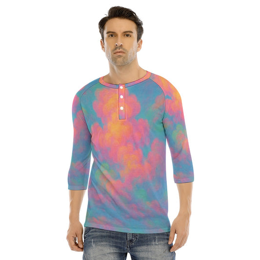 Men's Bracelet Sleeve T-shirt With Button Closure - view 1