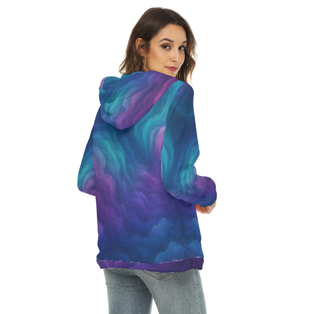 Women's Borg Fleece Hoodie With Half Zip