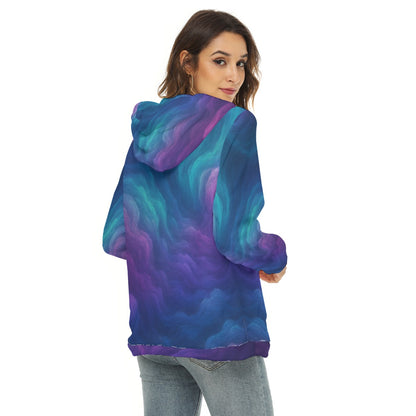 Women's Borg Fleece Hoodie With Half Zip