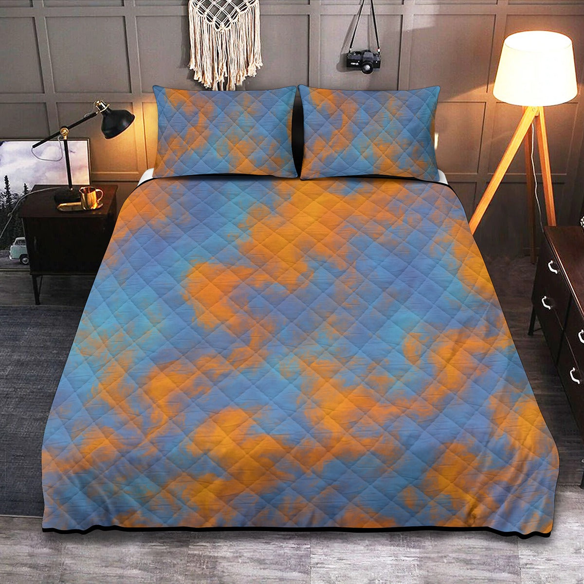 Unisex Quilt & Pillow Cases With Edge-wrapping Strips