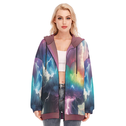 Women's Long Hoodie With Zipper Closure