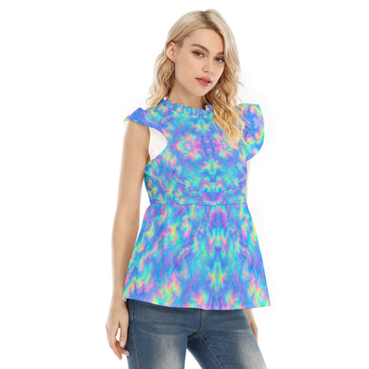 Women's Blouse With Lotus Leaf Lace