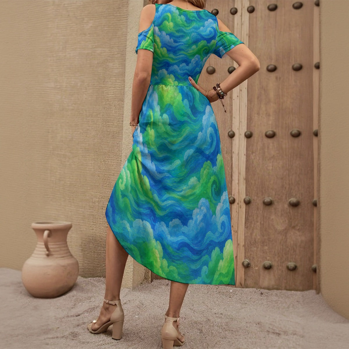 Women's V-neck Off-shoulder Dress by O’Nimbus – view 2