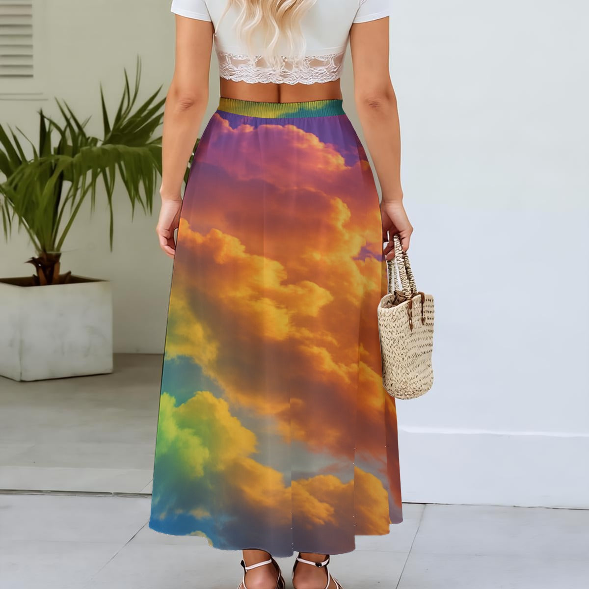 Women's Maxi Chiffon Skirts With Lining