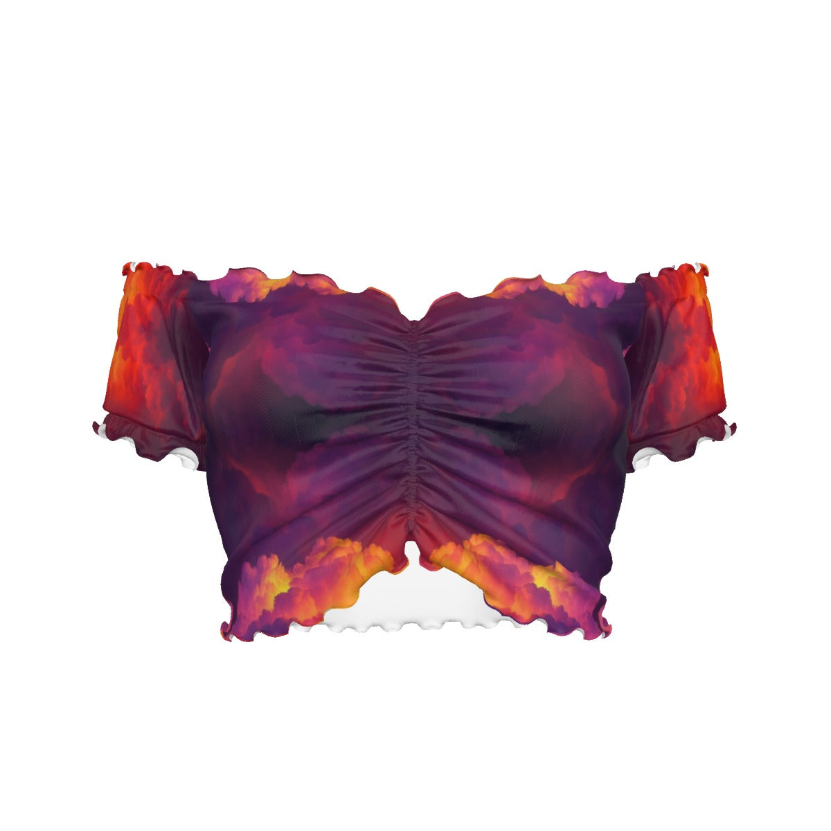 Women's One-shoulder Off-the-navel Short Sleeve T-shirt