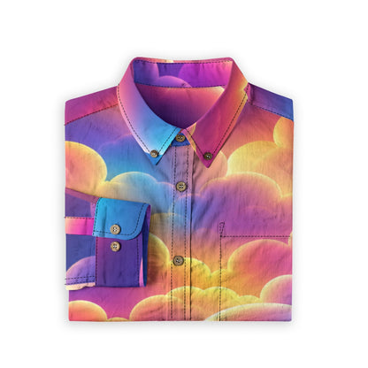 Men's Casual Lapel Long Sleeve Shirt|125GSM Cotton