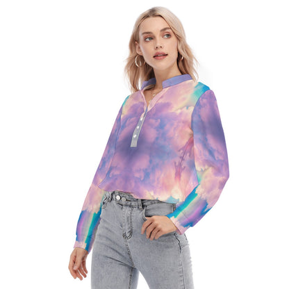 Women's Long Sleeve Blouse With Button Closure