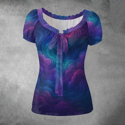 Women's Puff Sleeve Pleated Shirt