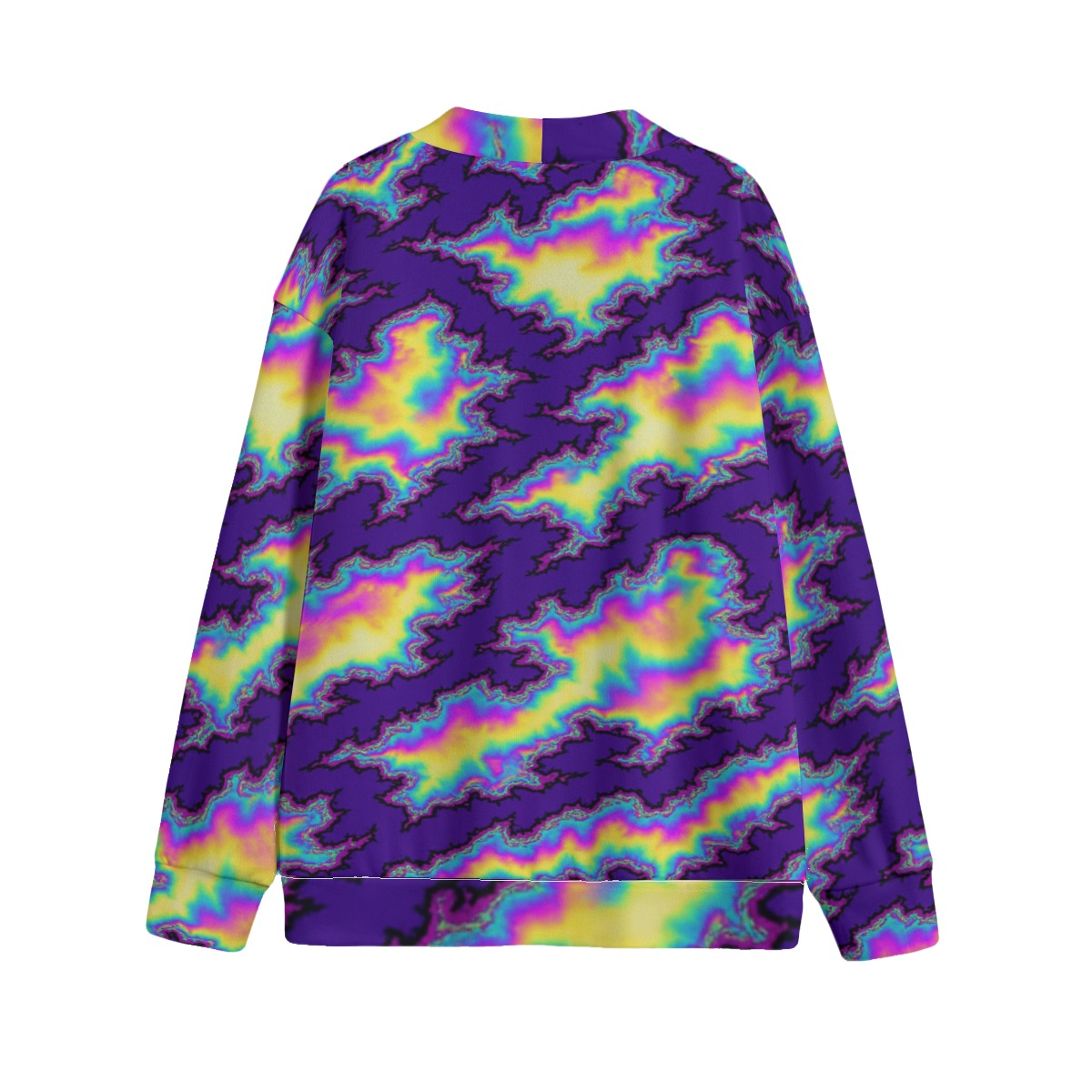 Unisex V-neck Knitted Fleece Cardigan With Button Closure