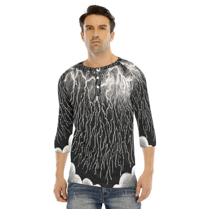 Men's Bracelet Sleeve T-shirt With Button Closure - view 1
