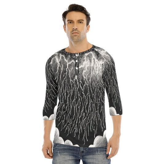Men's Bracelet Sleeve T-shirt With Button Closure - view 1
