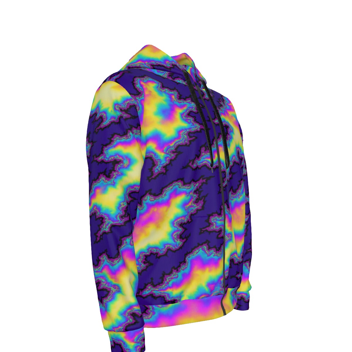 Unisex Zipper Hoodie With Black Lining