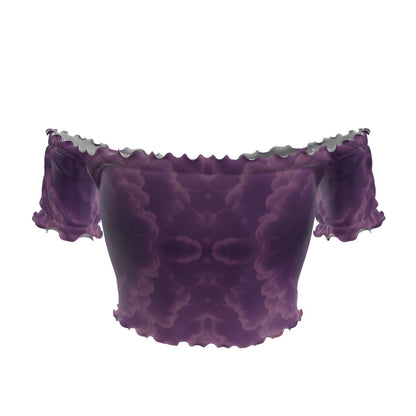 Women's One-shoulder Off-the-navel Short Sleeve T-shirt