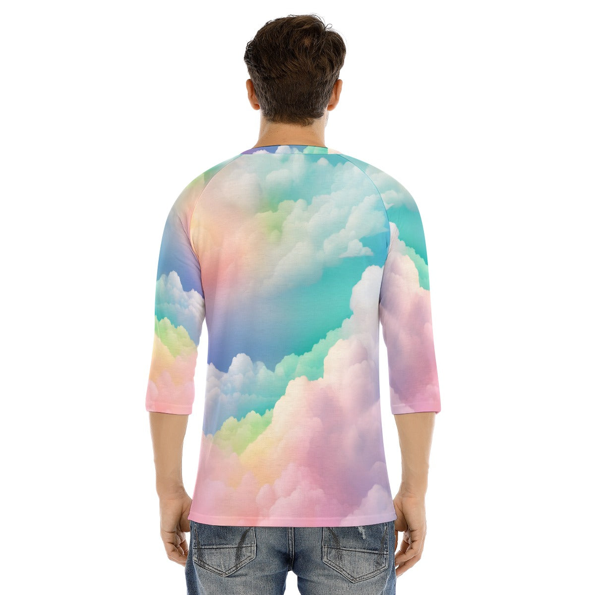 Men's Bracelet Sleeve T-shirt With Button Closure - view 4