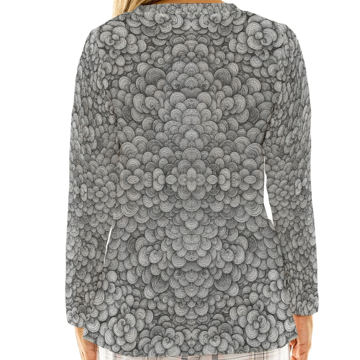 Women's Loose V-Neck T-Shirt With Long Sleeve