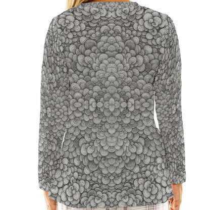 Women's Loose V-Neck T-Shirt With Long Sleeve