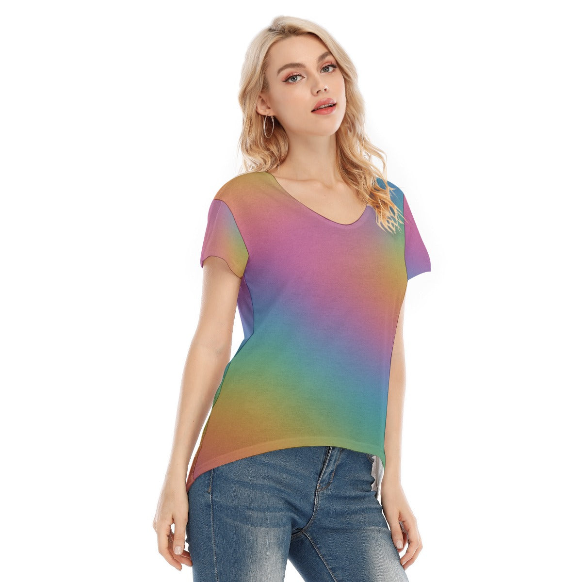 Women's V-neck Short Sleeve T-shirt